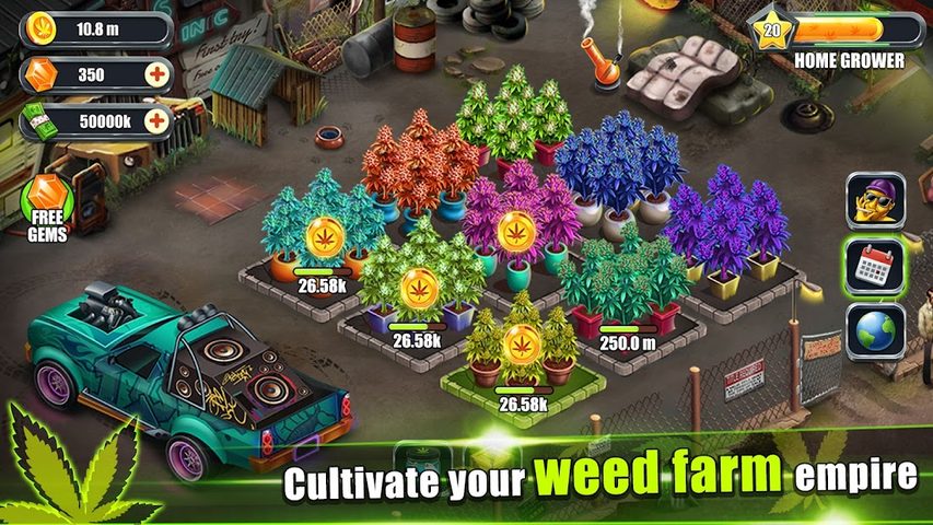 Screenshot 1: Idle Weed Farm Tycoon : Grow Bud & Build Empire