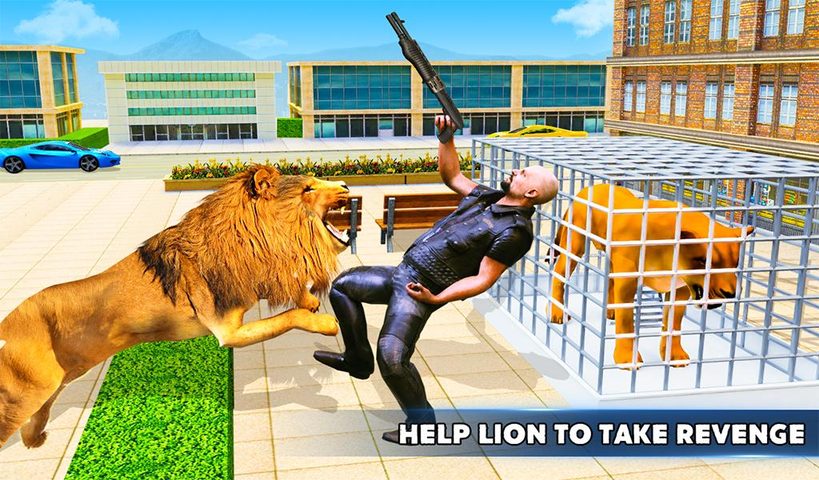 Screenshot 4: Angry Lion City Attack: Wild Animal Games