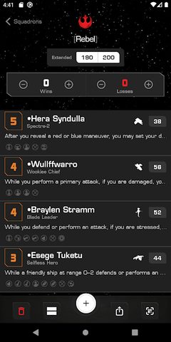 Screenshot 3: Star Wars X-Wing Second Edition Squad Builder
