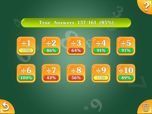 Screenshot 10: Multiplication and Division Tables. Training.