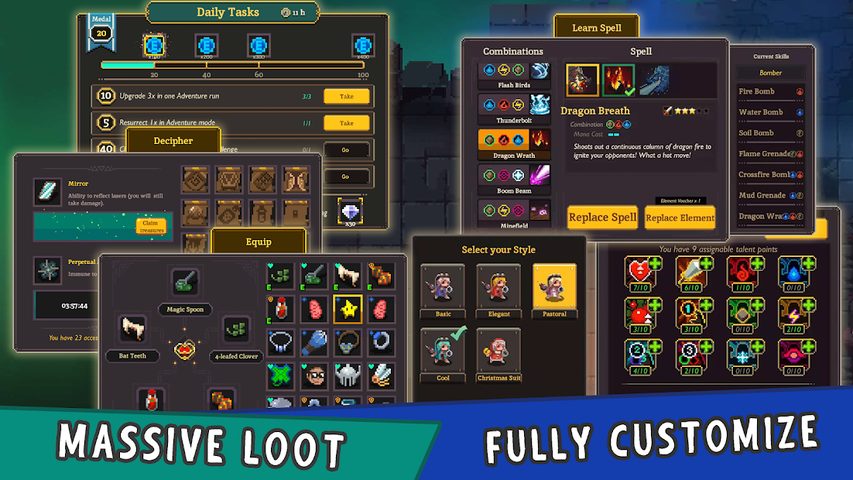 Screenshot 5: Elemental Dungeon - Roguelike Monster Adventure