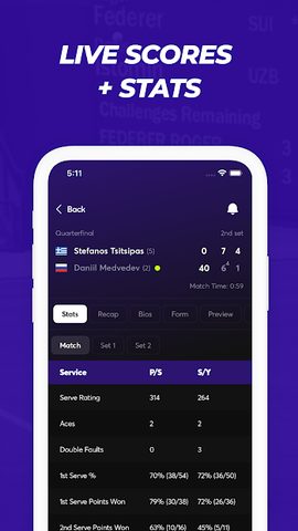 Screenshot 1: TNNS: Tennis Live Scores