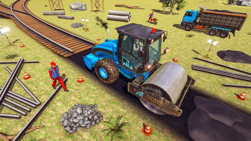Screenshot 1: City Train Track Construction: Free Truck Games