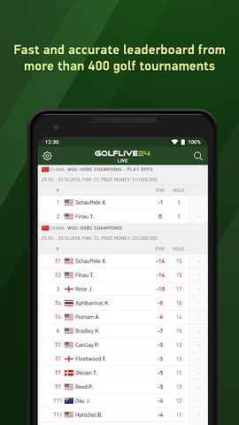 Screenshot 1: Golf Live 24 - golf scores