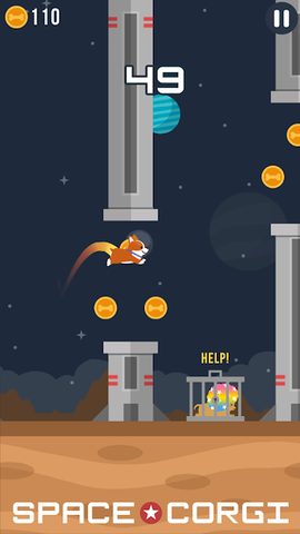 Screenshot 3: Space Corgi - Dog jumping space travel game