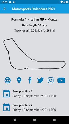 Screenshot 2: Motorsport Calendar 2022