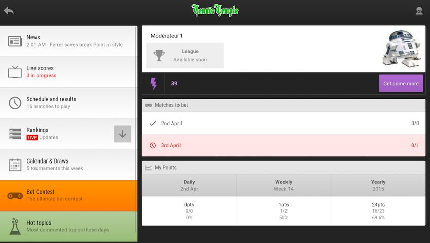 Screenshot 14: Tennis Temple - Live scores