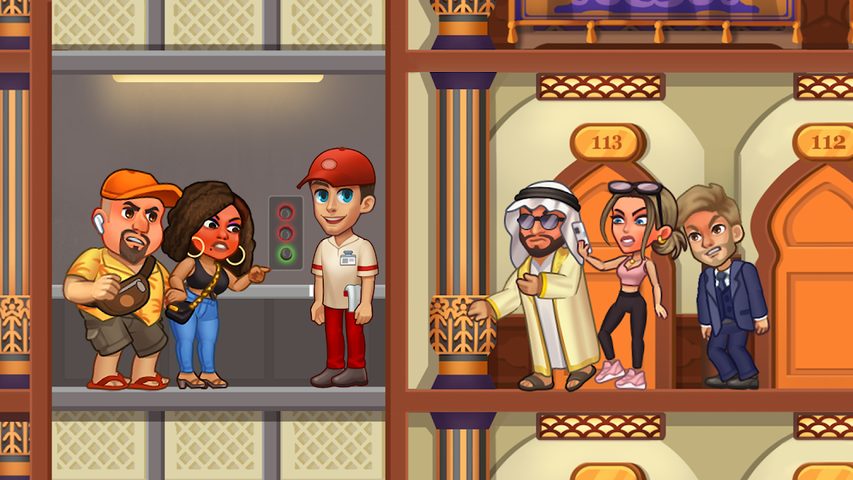 Screenshot 1: Doorman Story: idle hotel game