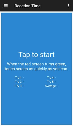 Screenshot 1: Reaction Time