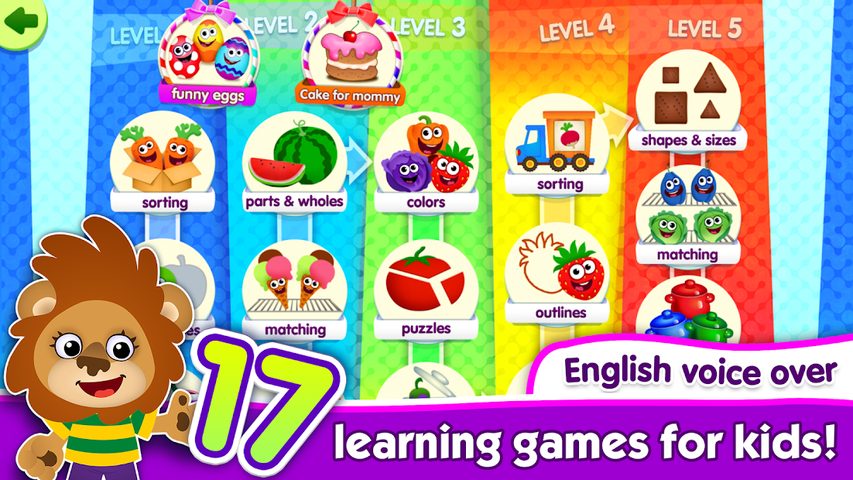 Screenshot 1: FunnyFood Kindergarten learning games for toddlers