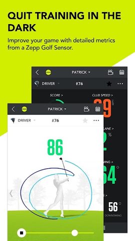 Screenshot 1: Zepp Golf Swing Analyzer