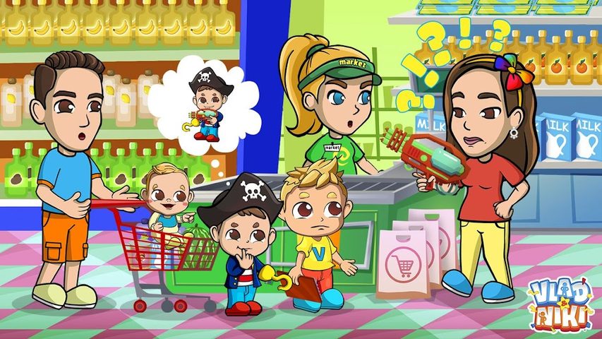 Screenshot 2: Vlad & Niki Supermarket game