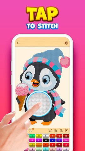 Screenshot 1: Cross Stitch Coloring Blitz
