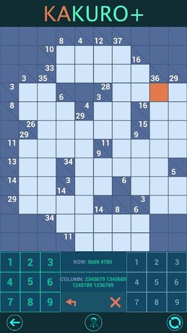 Screenshot 3: Kakuro Plus. Cross-Sums.