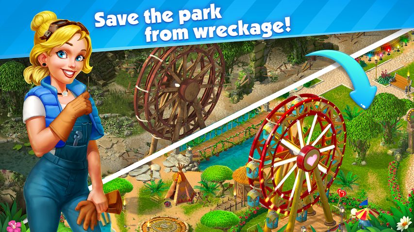 Screenshot 1: Park Town:Match 3 with a story