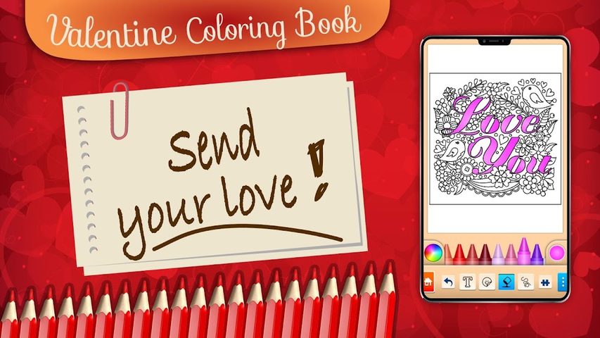 Screenshot 16: Valentines love coloring book