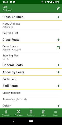 Screenshot 3: Character Sheet for any RPG