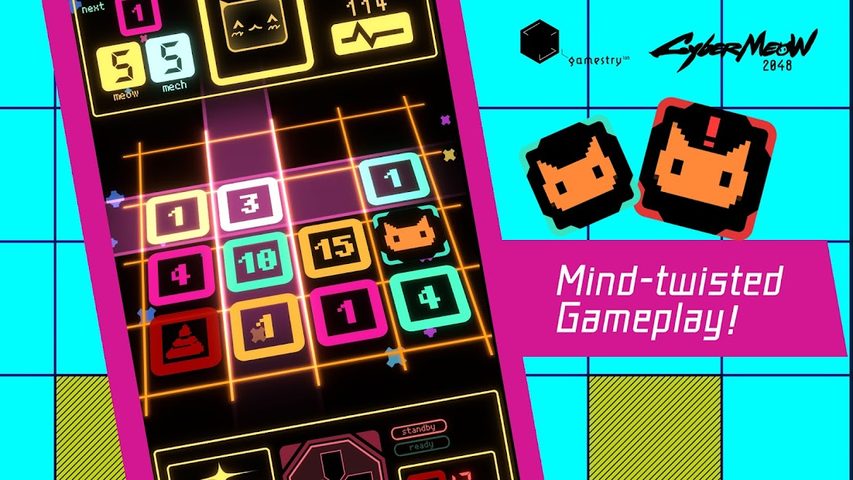 Screenshot 7: CyberMeow 2048 - Cyberpunk Slide & Merge Puzzle