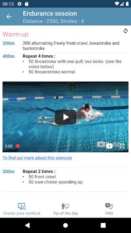 Screenshot 5: Swimming workout builder