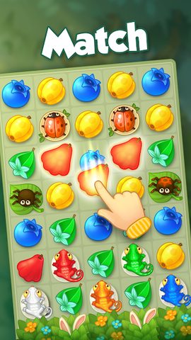 Screenshot 2: Bloomberry match-3 story. Merge fruits & decorate!