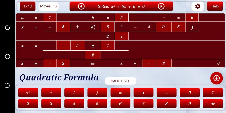 Screenshot 8: Quadratic Math Game