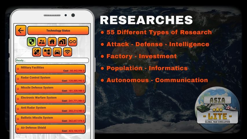 Screenshot 3: Global War Simulation - Asia LITE