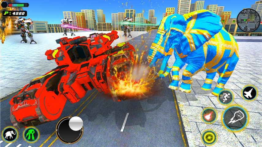 Screenshot 2: Elephant Robot Transform Jet Game