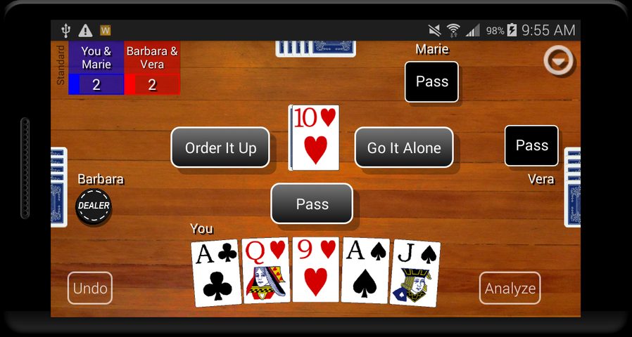 Screenshot 1: Euchre Card Classic