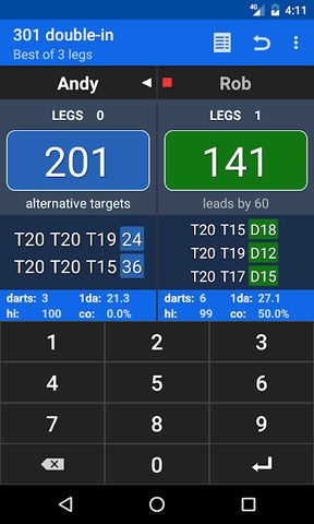 Screenshot 1: Darts Scoreboard
