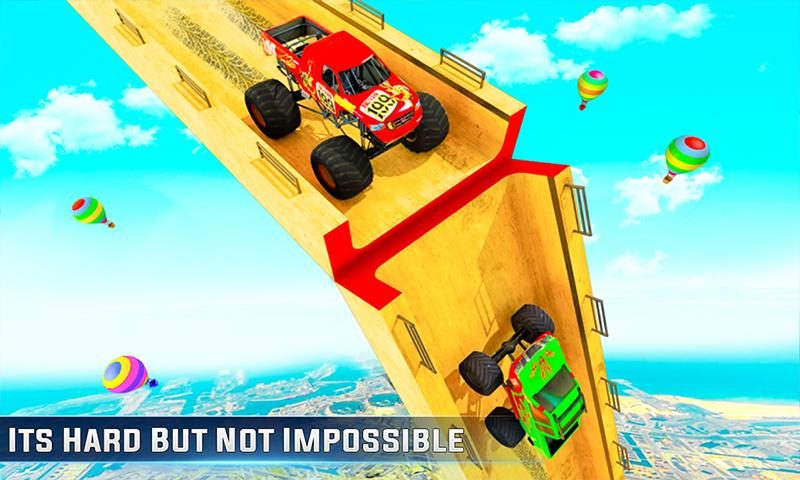 Screenshot 1: Impossible Monster Truck GT Stunt Car Racing Games