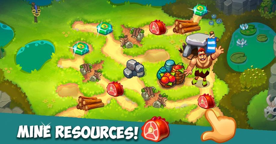 Screenshot 1: Caveman Dash - time management game
