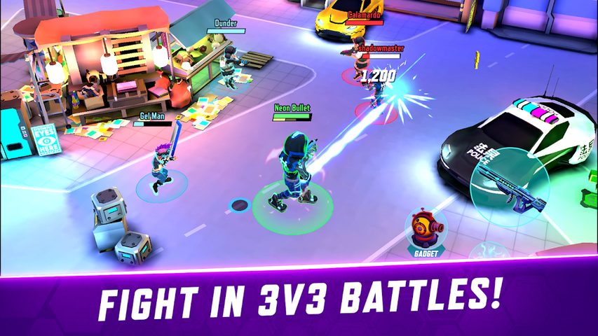 Screenshot 1: Gridpunk - 3v3 PvP Shooter