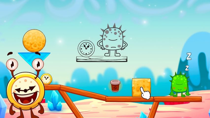 Screenshot 1: Alarmy & Monsters: physics puzzle game