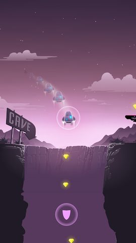 Screenshot 1: Cave FRVR - Spaceship Landing & Galaxy Exploration