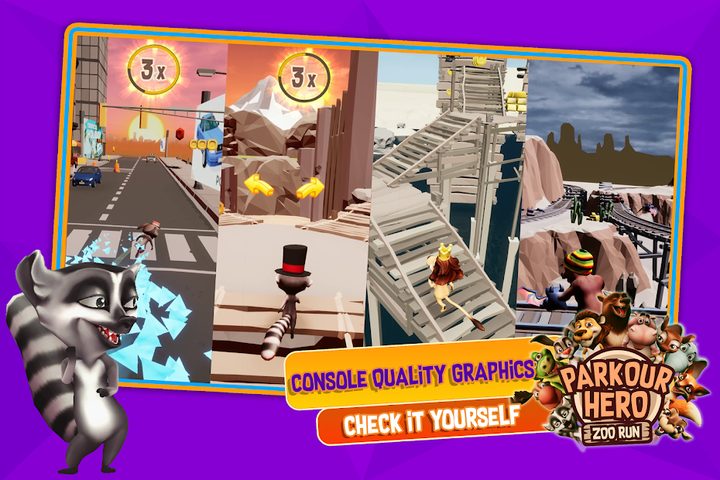 Screenshot 4: Parkour Hero - Animal Runner 3D Stunts Simulator