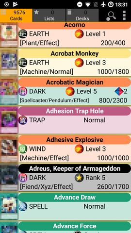 Screenshot 8: Database for Yugioh Cards