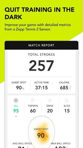 Screenshot 1: Zepp Tennis - Scoring, Sweet S