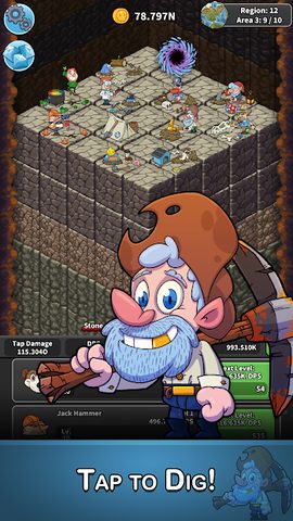 Screenshot 2: Tap Tap Dig - Idle Clicker Game