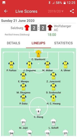 Screenshot 4: Live Scores for Admiral Bundesliga 2021/2022