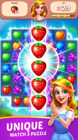 Screenshot 1: Fruit Diary - Match 3 Games