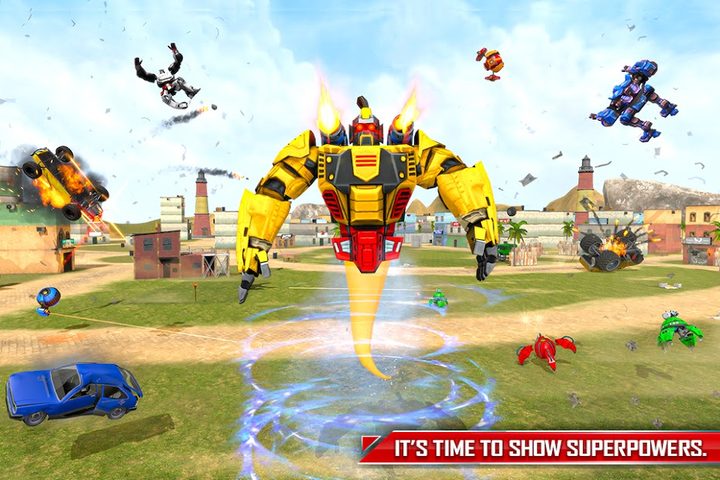 Screenshot 2: Flying Ghost Robot Car Game