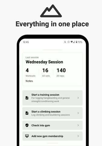 Screenshot 1: The Climbing App