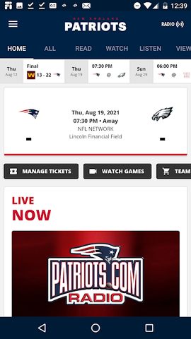 Screenshot 1: New England Patriots