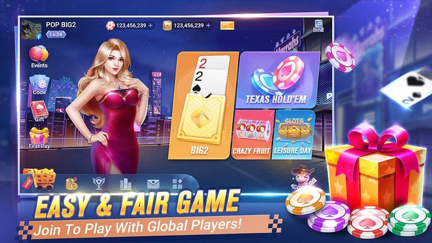 Screenshot 1: POP Big2 — Capsa Banting poker