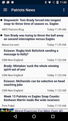 Screenshot 1: Football News - Patriots