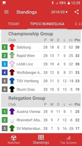 Screenshot 2: Live Scores for Admiral Bundesliga 2021/2022