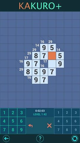Screenshot 18: Kakuro Plus. Cross-Sums.