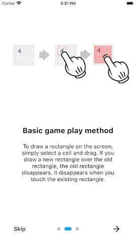 Screenshot 4: Tetrasquare2 - well known as Shikaku or Rectangles