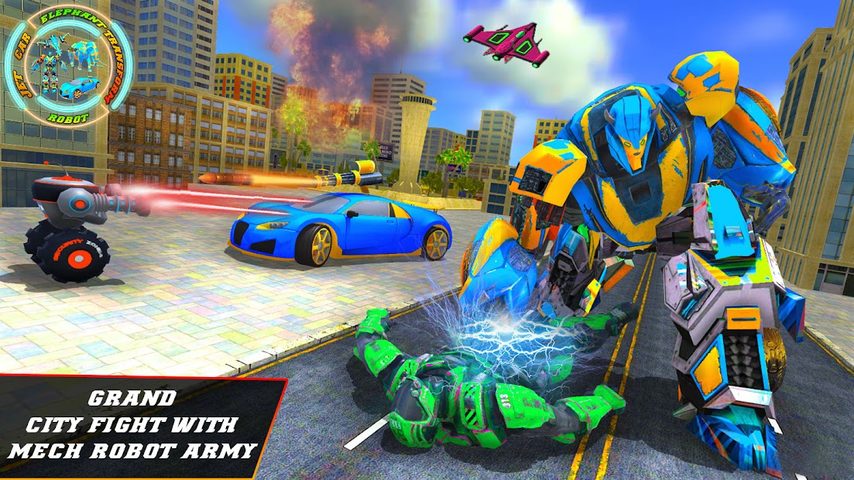 Screenshot 1: Elephant Robot Transform Jet Game