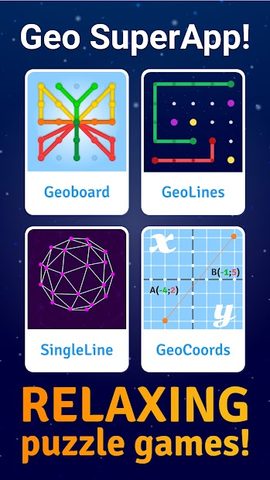 Screenshot 1: GeoBoard relaxing puzzle game drawing lines shapes